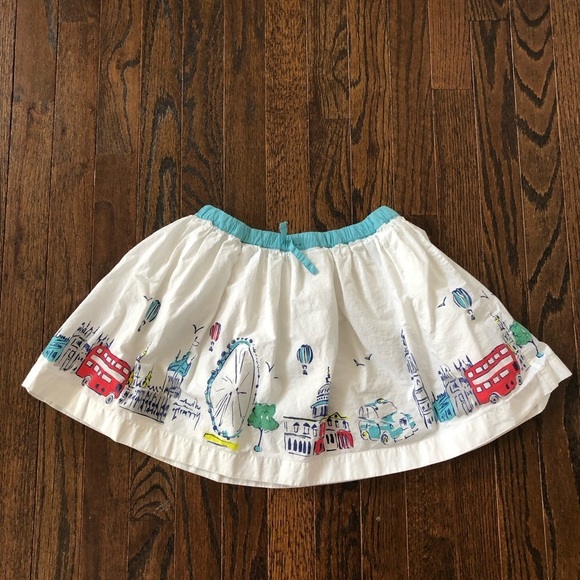 Mini Boden Girls 7-8Y London Themed A-Line Ruffled Mini Skirt w/Adjustable Waist - Picture 2 of 15